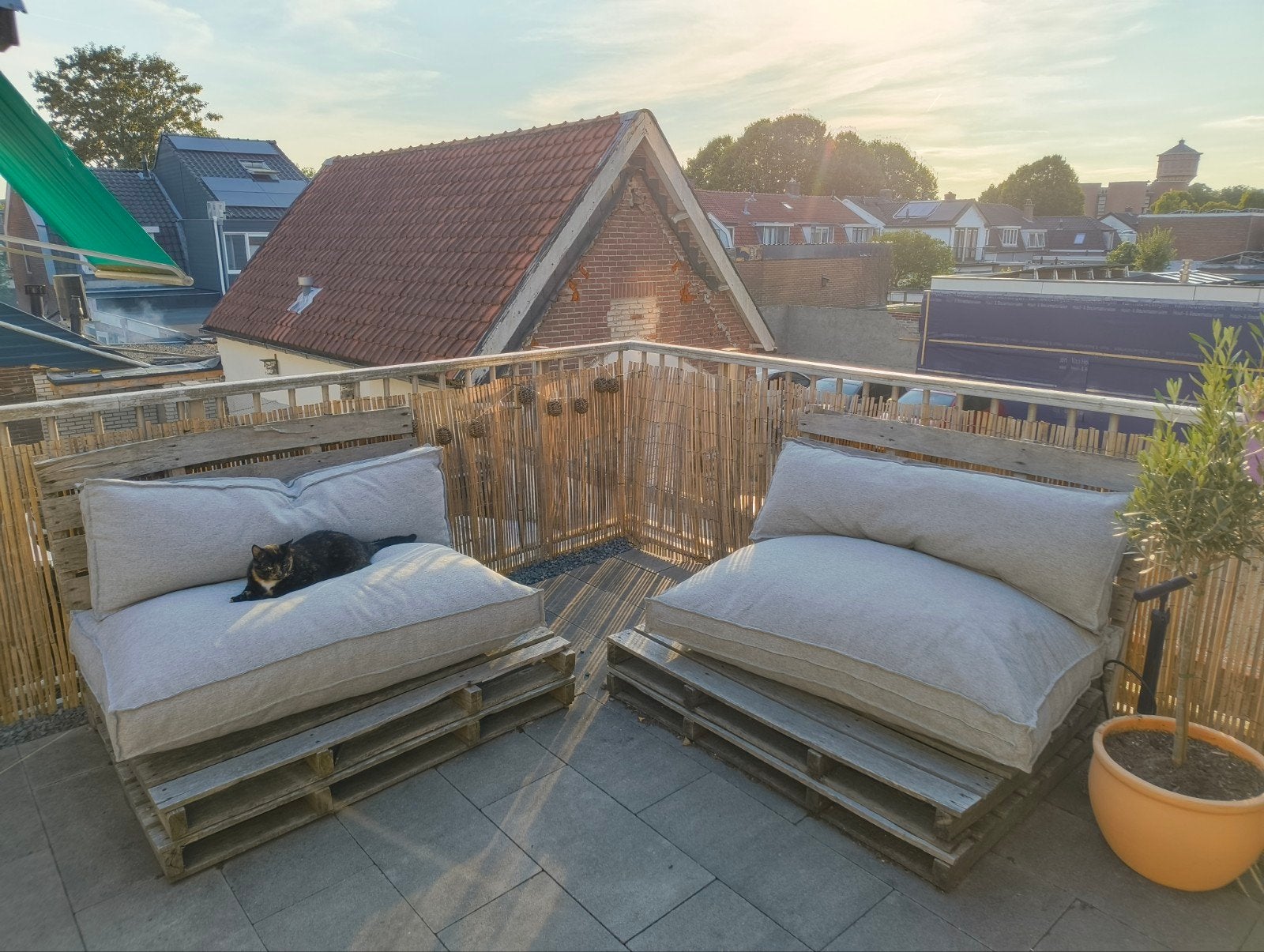 Kussens voor palletbanken (2 sets van 120x80 + 120x40 cm), Ophalen, Overige materialen, Gebruikt, Loungeset
