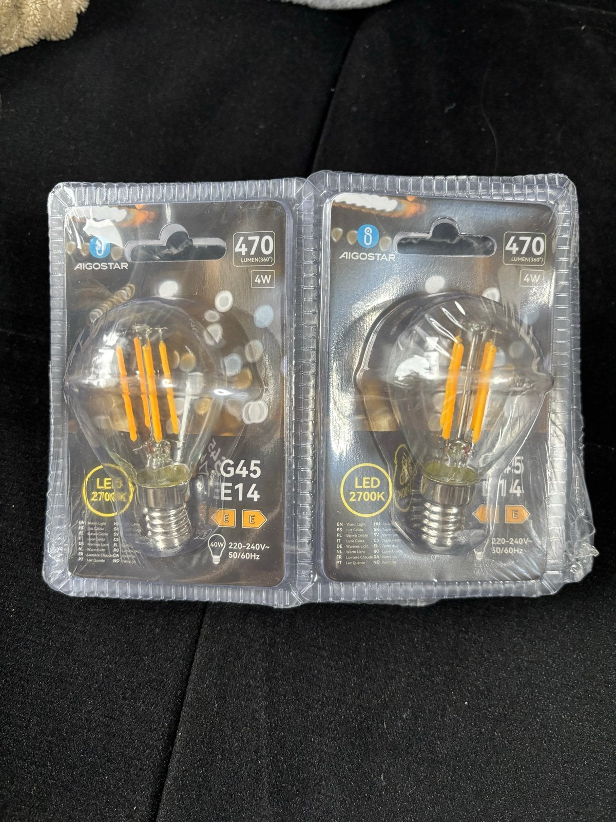 5 stuks Aigostar LED Filament Lampen E14 G45 4W (2 stuks), 30 tot 60 watt, Led-lamp, E14 (klein), Nieuw