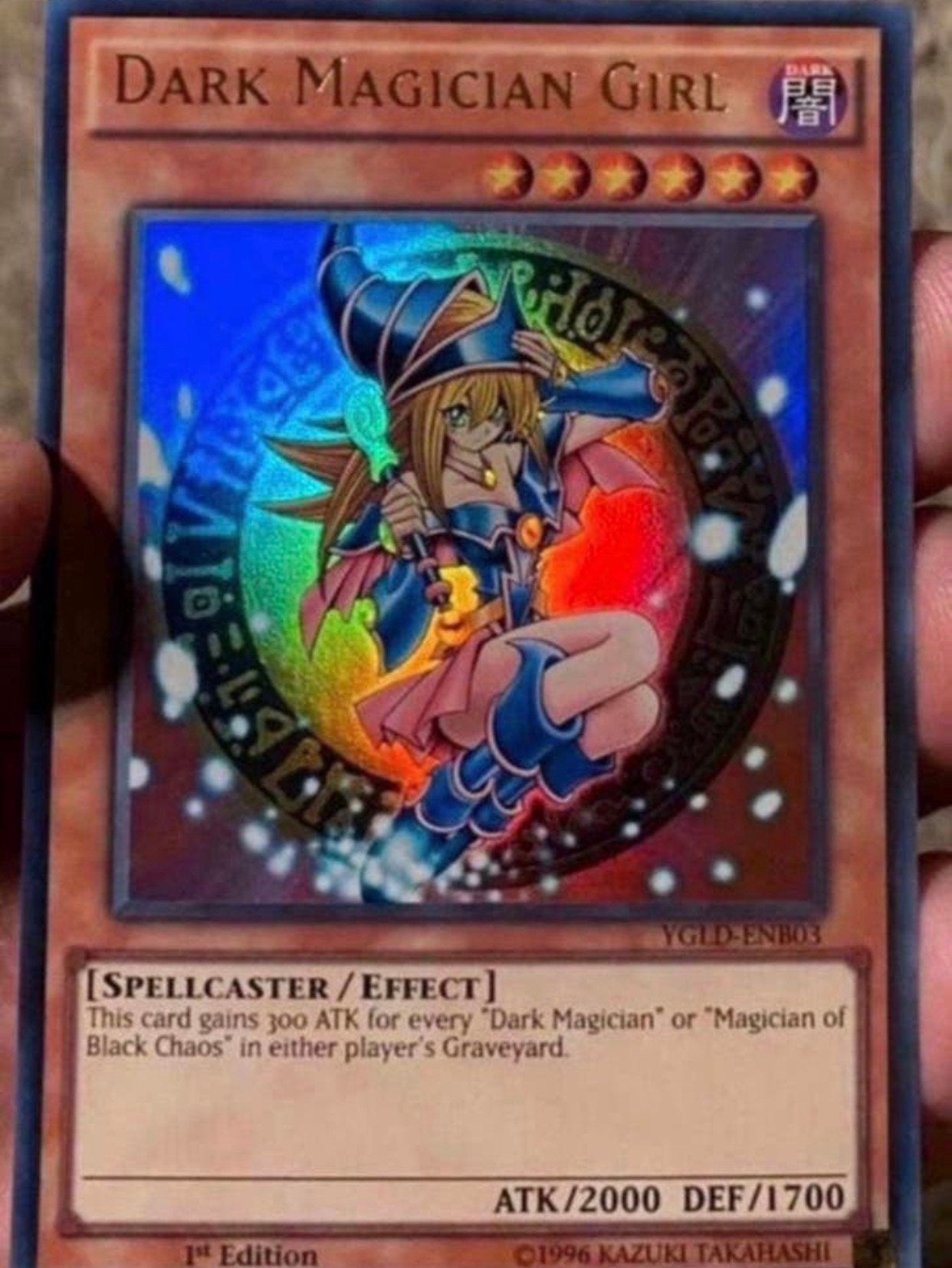 Yu-Gi-Oh! Dark Magician Girl YGLD 1st Edition !, Hobby en Vrije tijd, Verzamelkaartspellen | Yu-gi-Oh!, Ophalen of Verzenden, Zo goed als nieuw