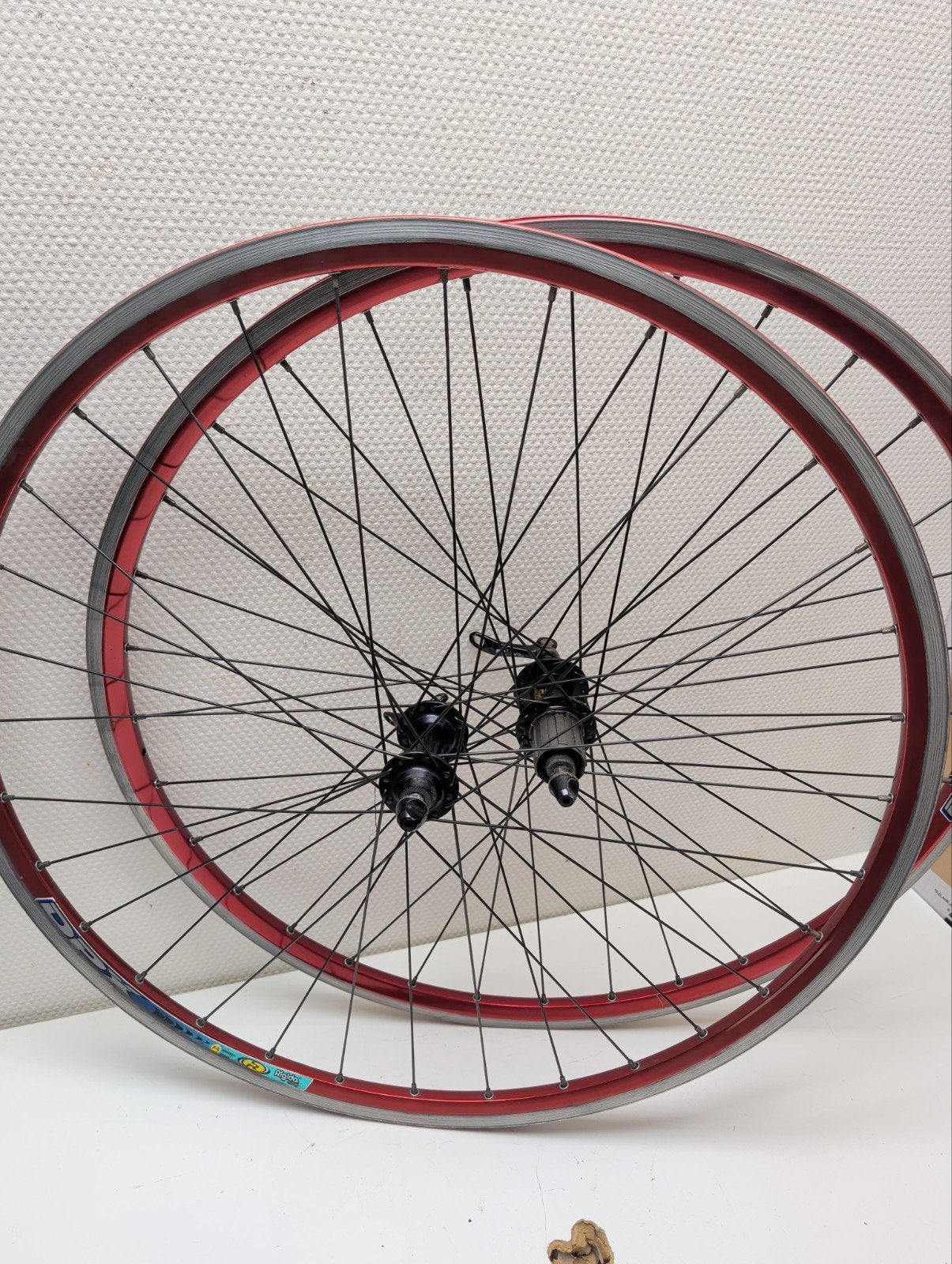 Wielset Racefiets 9v Rode velg Goldline gratis verzending, Zo goed als nieuw, Aluminium, Racefiets, Gazelle