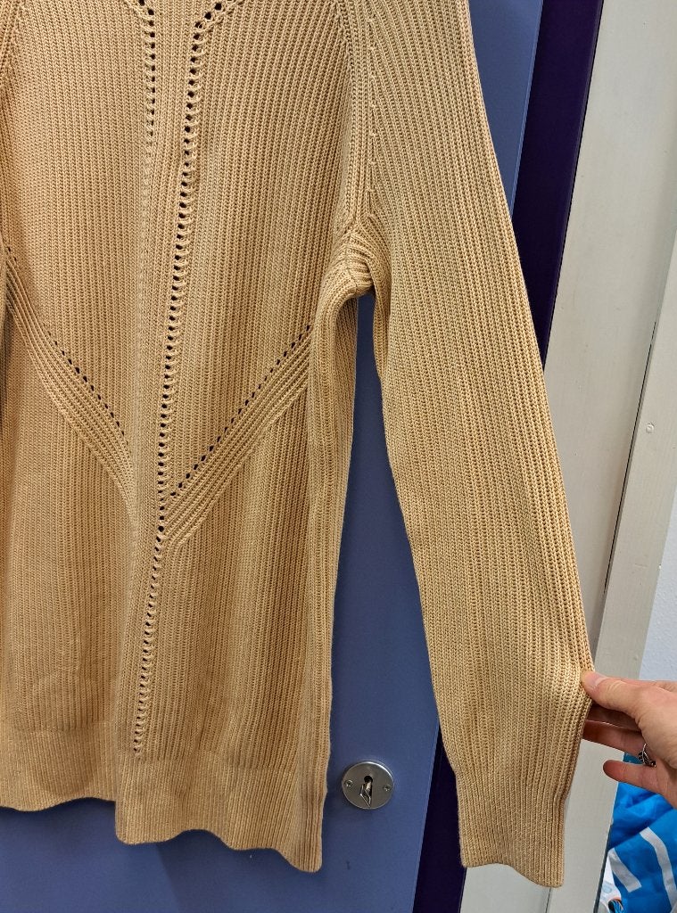 Claudia Strater trui tuniek dik gebreid beige goud 38 43656, Kleding | Dames, Maat 38/40 (M), ., Beige, Ophalen of Verzenden