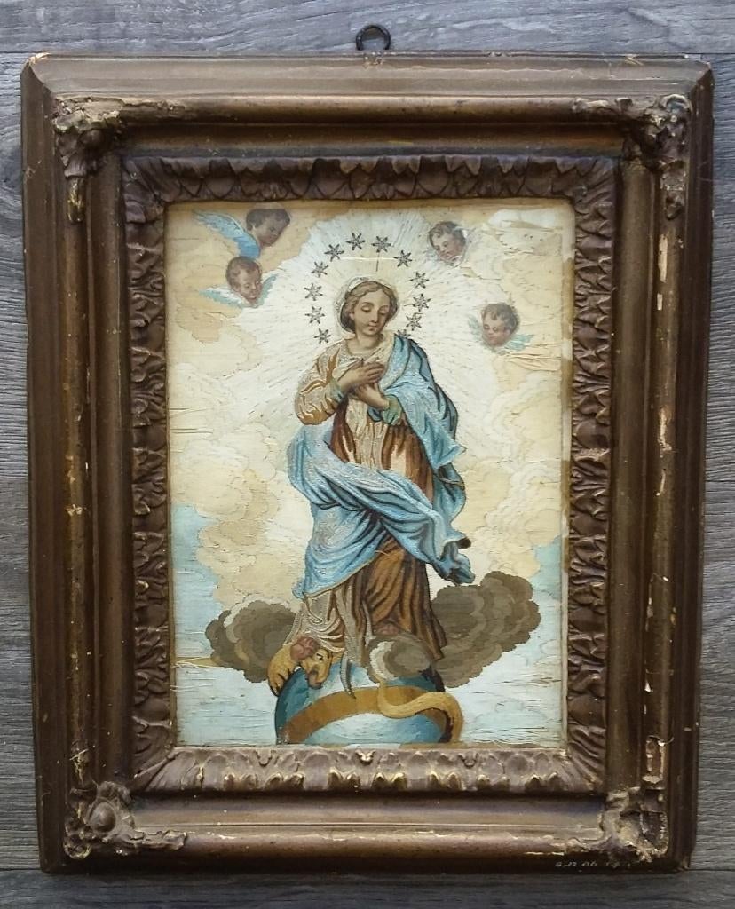 Om 1750-1800 Kloosterwerk MARIA MADONNA Klooster Werk Nonnen, Ophalen of Verzenden