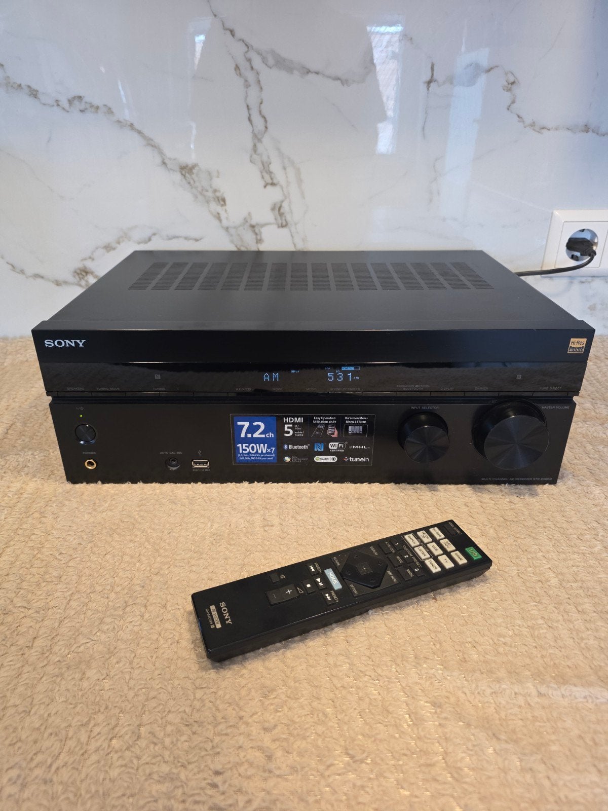 Sony STR-DN850 7.2 AV Receiver + Afstandsbediening, Ophalen of Verzenden, Zo goed als nieuw, 60 tot 120 watt, Sony
