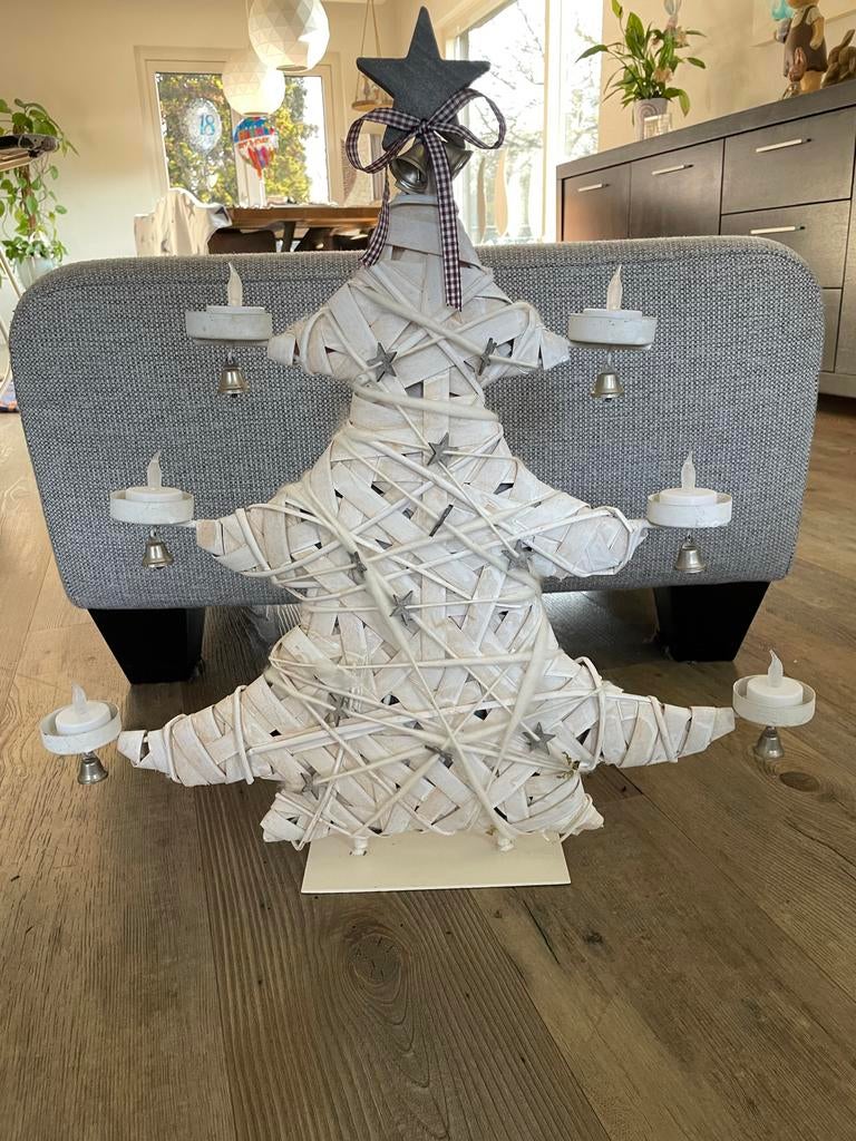 Witte gevlochten kerstboom, Ophalen of Verzenden, Gebruikt