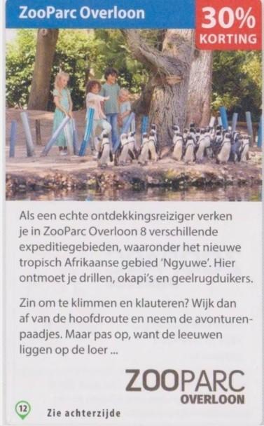 ZooParc Overloon 30% kortingsbon, Drie personen of meer, Kortingskaart