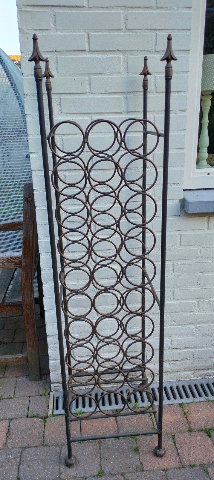 Zwaar ijzeren wijnrek voor 30 flessen - 130x33x33 cm, Ophalen