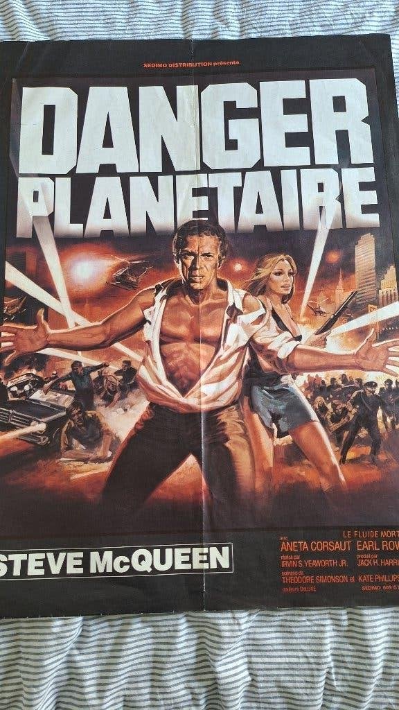 Danger Planetaire / the Blob poster 1958? Mc Queen SF, Verzamelen, Gebruikt, Rechthoekig Liggend, Ophalen of Verzenden, A1 t/m A3