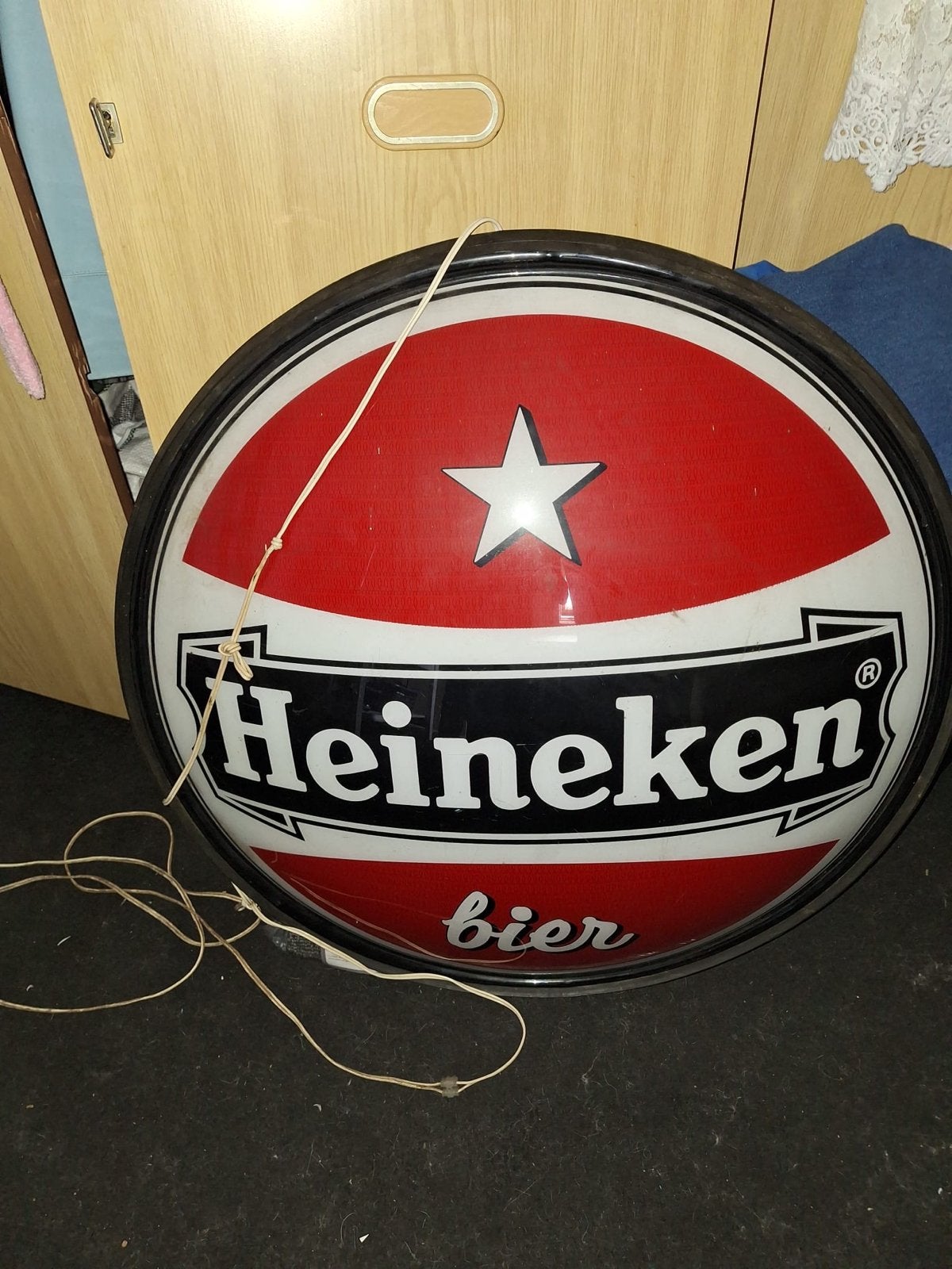 Groot Heineken lichtbord met verlichting, Verzamelen, Merken en Reclamevoorwerpen, Ophalen, Gebruikt, Lichtbak of (neon) lamp