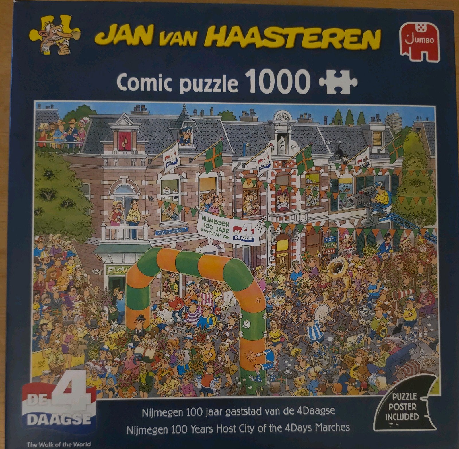 Jan van Haasteren Nijmegen 100 jaar gast 4Daagse 1000 stukje, Ophalen, 500 t/m 1500 stukjes, Zo goed als nieuw, Legpuzzel