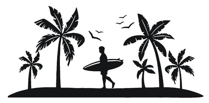camper caravan bus sticker palm beach surfer, Caravans en Kamperen, Camper-accessoires, The River House, Info@theriverhouse.nl