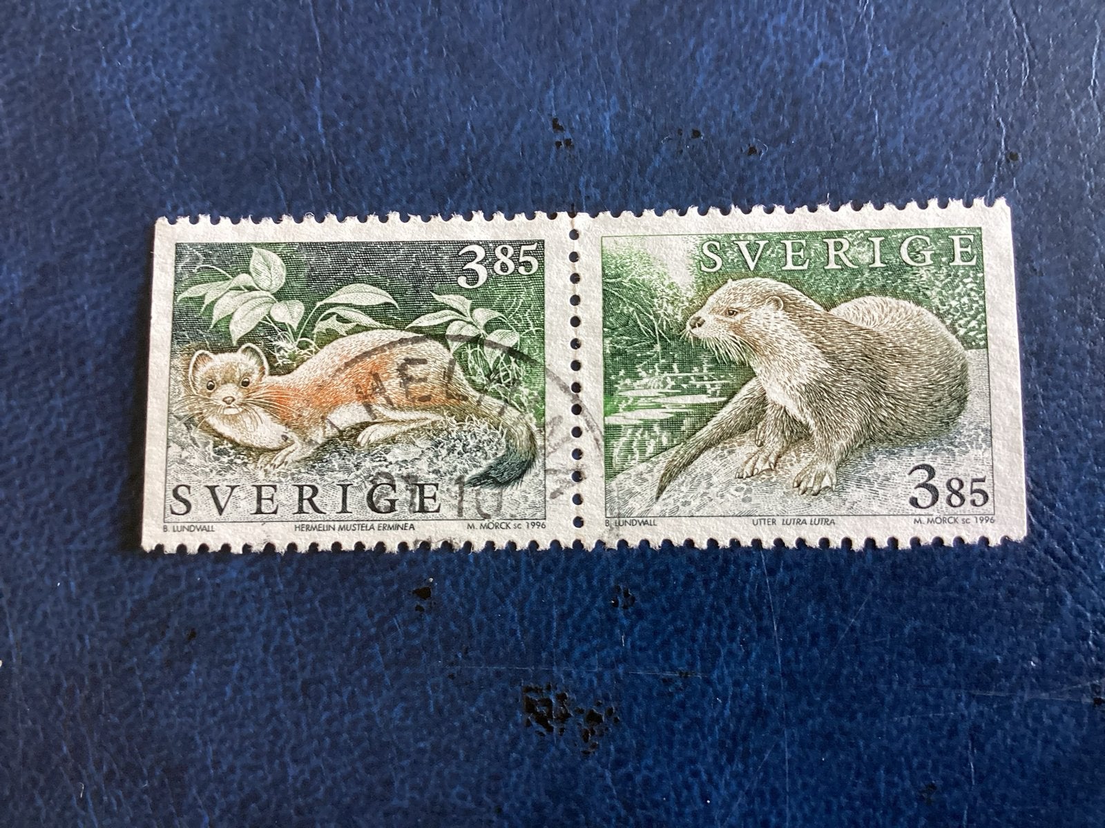 Zweden 1996- Mi.1927/28 Hermelijn en Otter (1996), Ophalen of Verzenden, Dier of Natuur