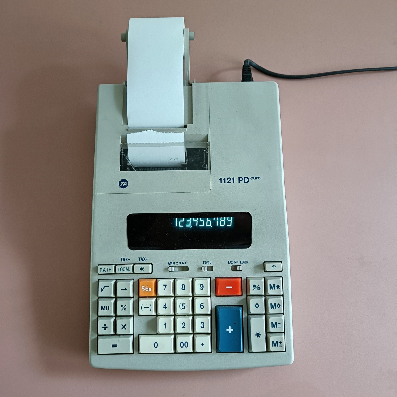 Triumph Adler 1121 PD rekenmachine met  printfunctie, Ophalen of Verzenden, Gebruikt