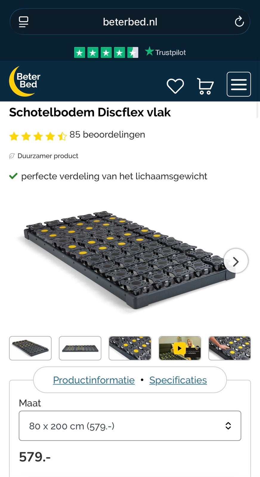 Lattembodem Disk Beterbed 2 stuks, Ophalen, 90 cm, Eenpersoons, Zo goed als nieuw