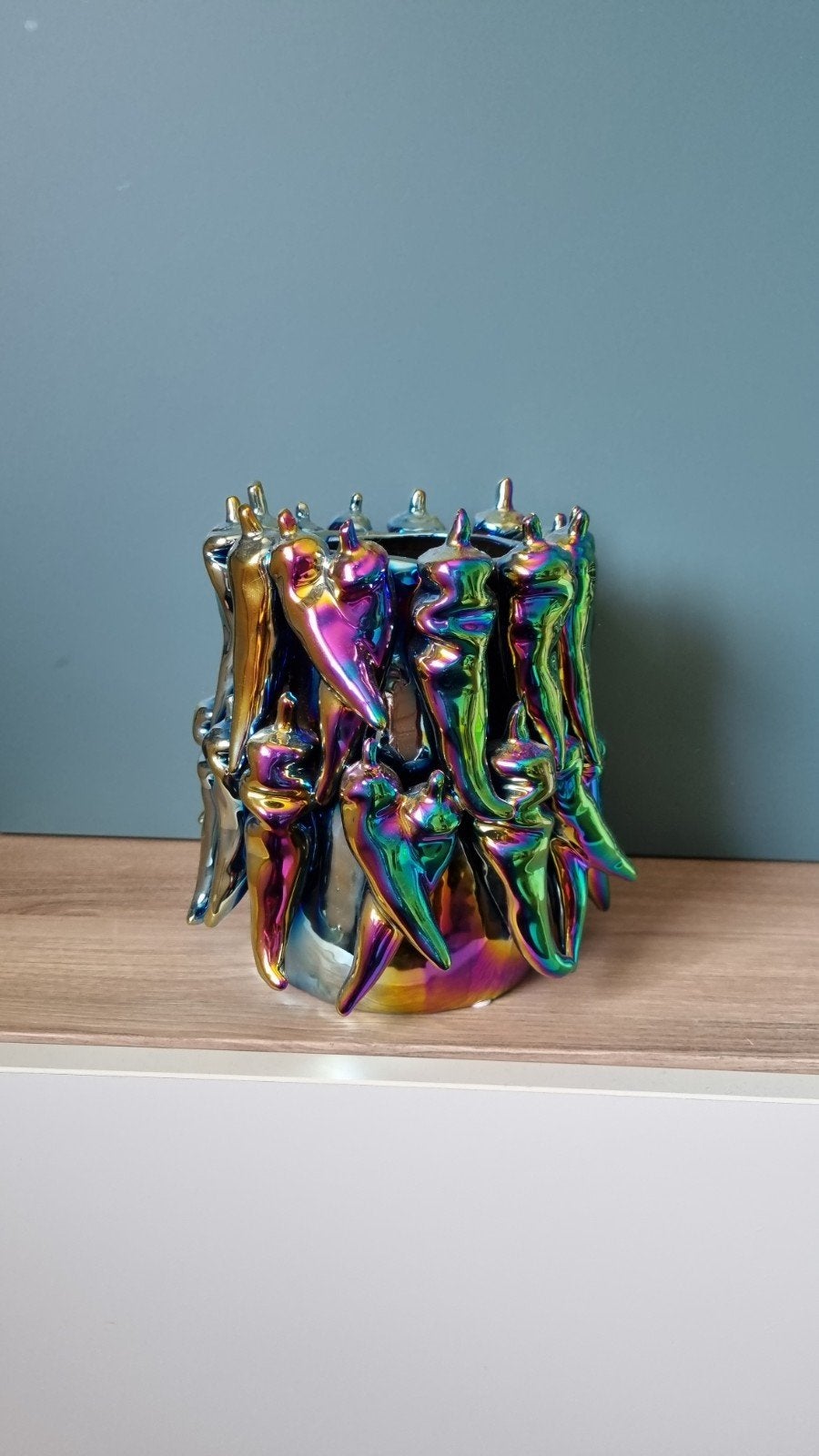 Holografische Pepervaas van Kwantum - Uniek Design, Ophalen, Zo goed als nieuw, Aardewerk of Porselein, Minder dan 50 cm