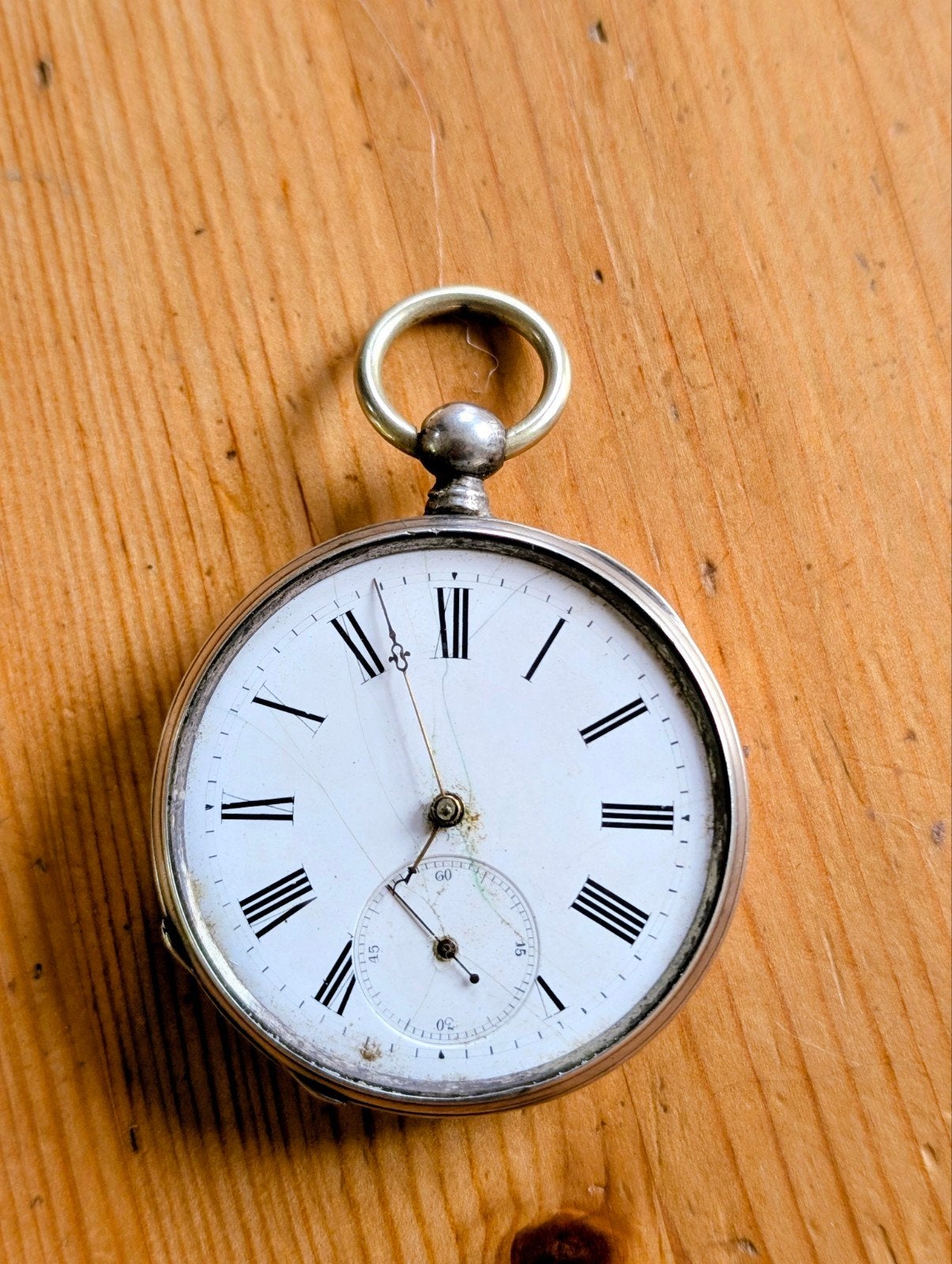 Zakhorloge zilver sleutel opwinding, Zakhorloge, Voor 1900, Zilver, Ophalen