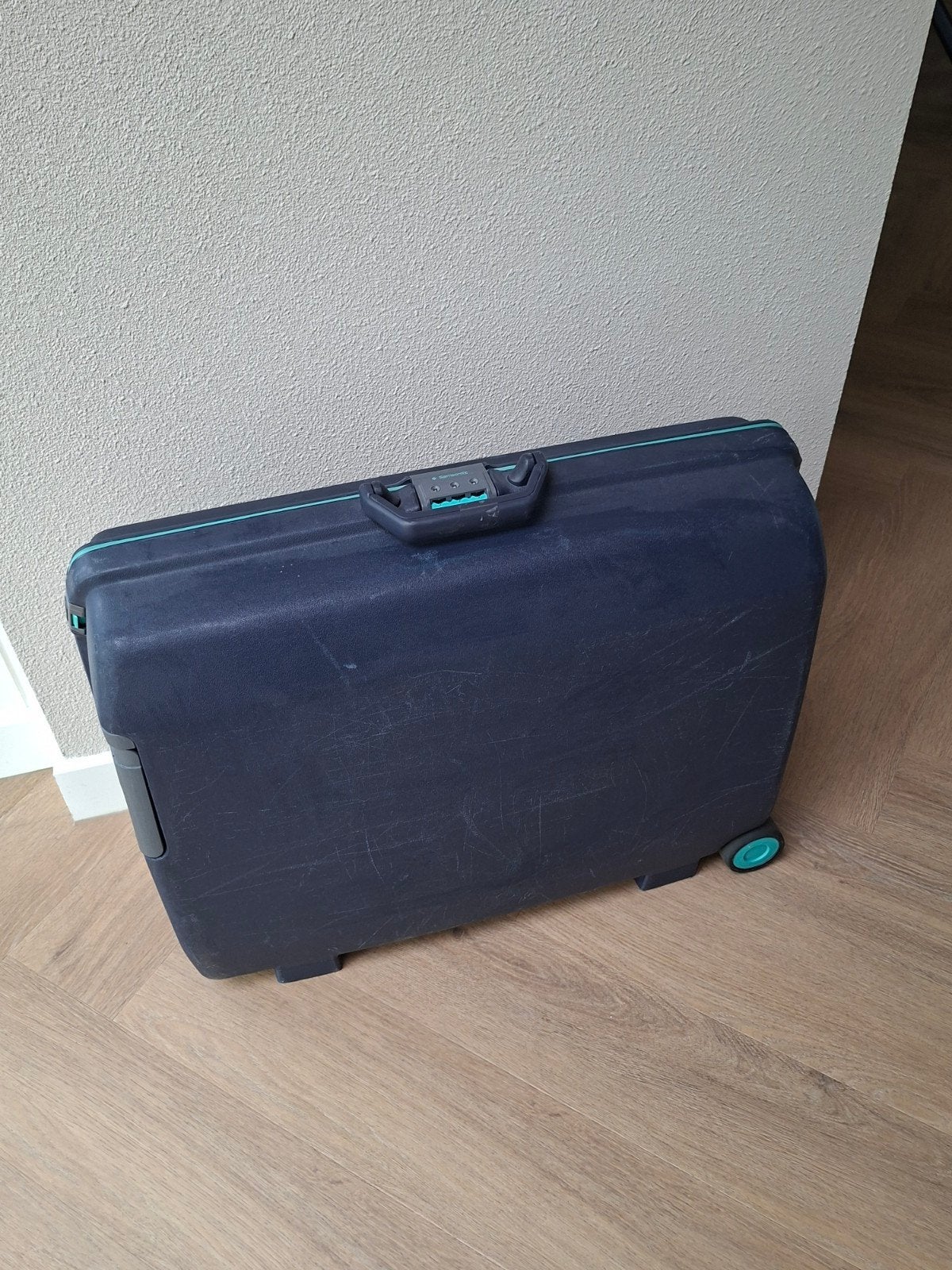 Samsonite koffer blauw 68x50x24 cm met wieltjes en slot, Sieraden, Tassen en Uiterlijk, Koffers, Gebruikt, Hard kunststof, 45 tot 55 cm