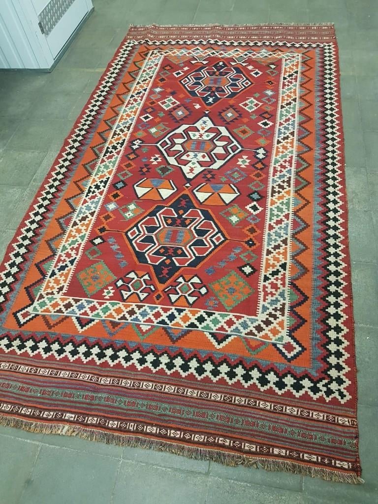 Kashkay kelim 300 x 163/kleden/Perzisch tapijt/Oosters/Loper, Www.simatapijten.nl, 150 tot 200 cm, 200 cm of meer, Ophalen of Verzenden