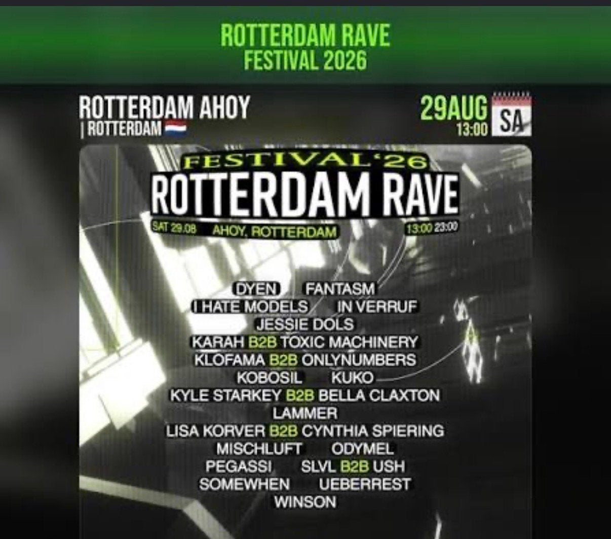 1 kaart Rotterdam rave 29-8, Eén persoon