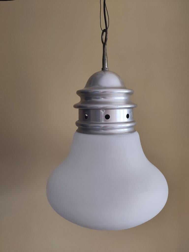 Vintage Hanglamp Grote Gloeilamp Enrico Tronconi, Huis en Inrichting, Ophalen, Gebruikt, 50 tot 75 cm, Glas