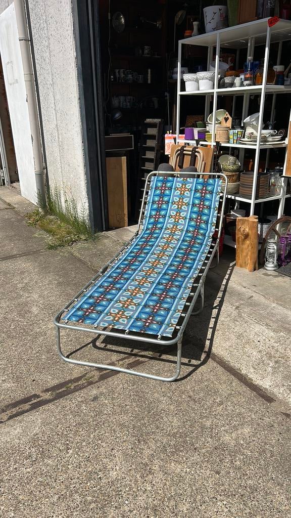 Vintage zonnebed/ stretcher, Tuin en Terras, Ligbedden, Retro, Gebruikt, Midcentury, Ophalen of Verzenden
