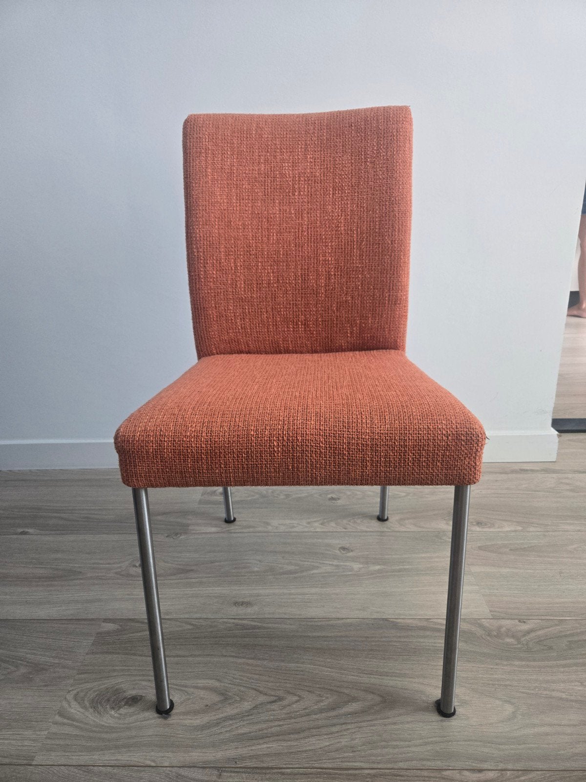 6 Bijenkorf Wonen stoelen - Oranje/roestbruin, Ophalen, Gebruikt, Overige kleuren, Stof