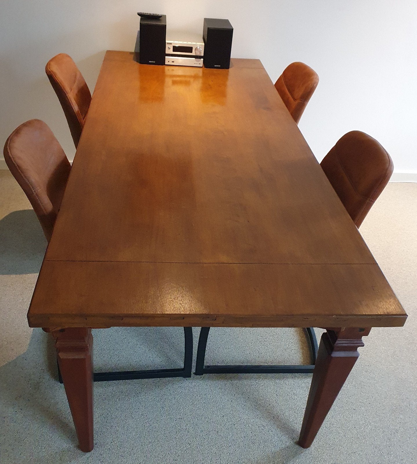 Grote houten eettafel, Huis en Inrichting, Gebruikt, 200 cm of meer, Vijf personen of meer, Rechthoekig