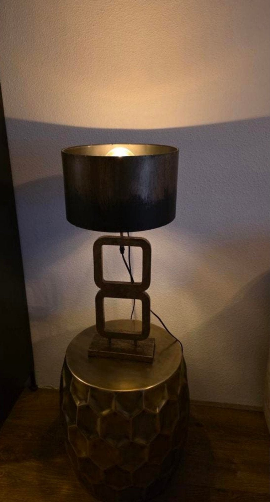 Countryfield Tafellamp Paxton goud / zwart, Ophalen, Goud, E27 (groot), Zo goed als nieuw