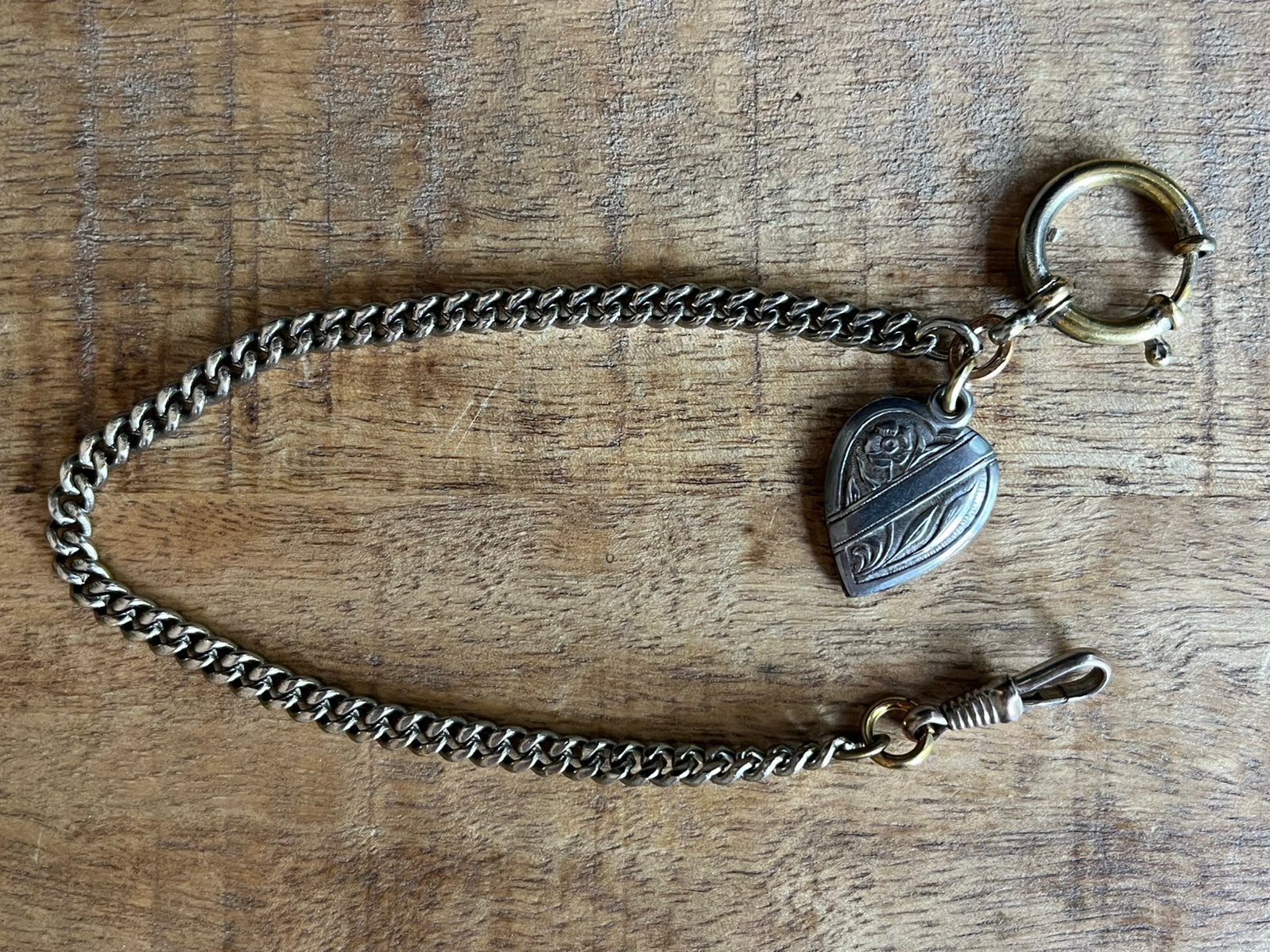 Oud Horloge ketting met hartje, Ophalen of Verzenden, Overige materialen, Ketting
