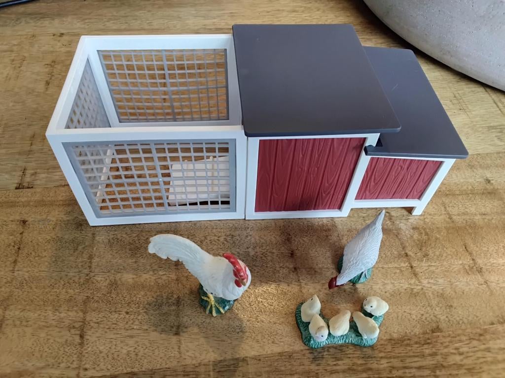 Schleich kippenhok met ren., Ophalen of Verzenden, Zo goed als nieuw