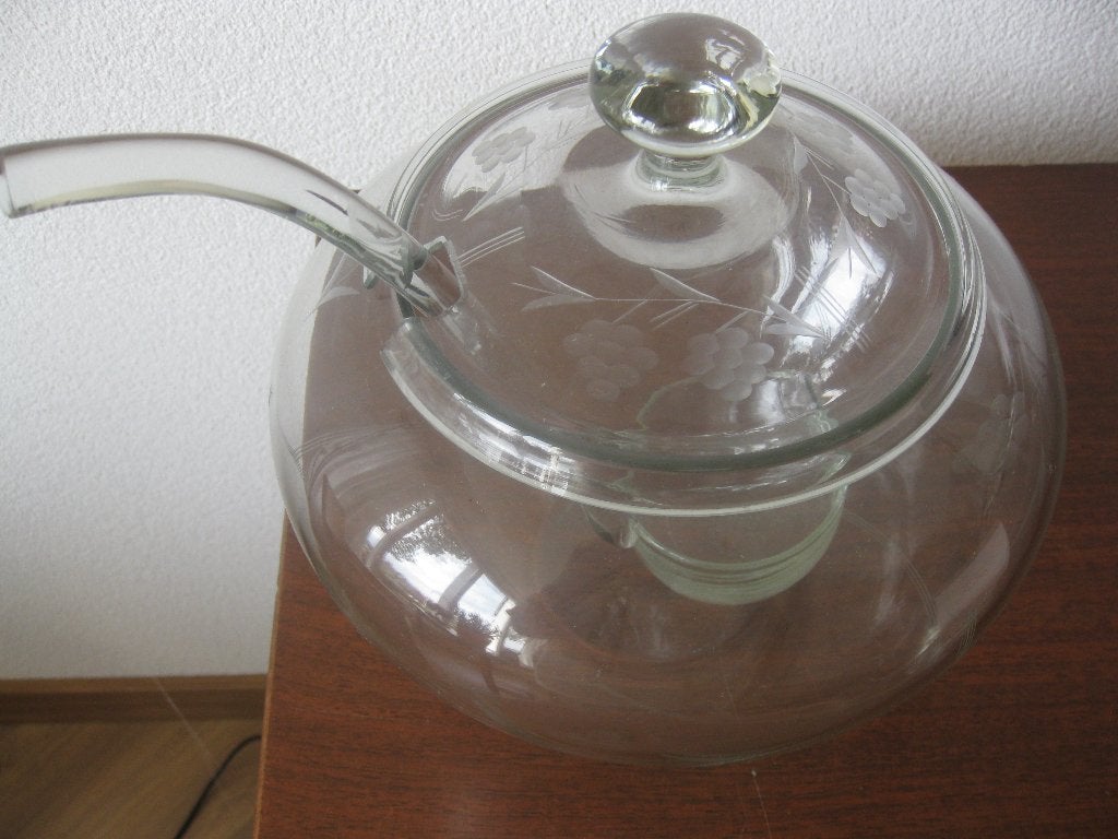 Prachtig bowlstel met mooie slijpsels en opscheplepel., Ophalen of Verzenden