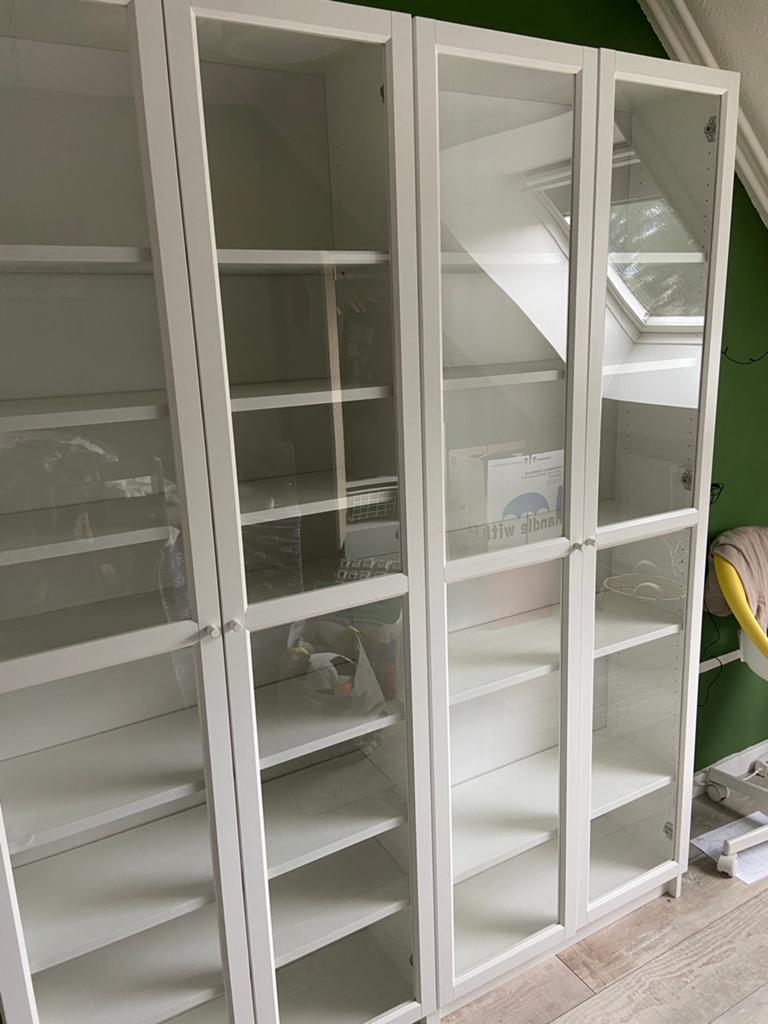 Ikea billy vitrinekast wit (1x), Ophalen, 200 cm of meer, 50 tot 100 cm, Zo goed als nieuw