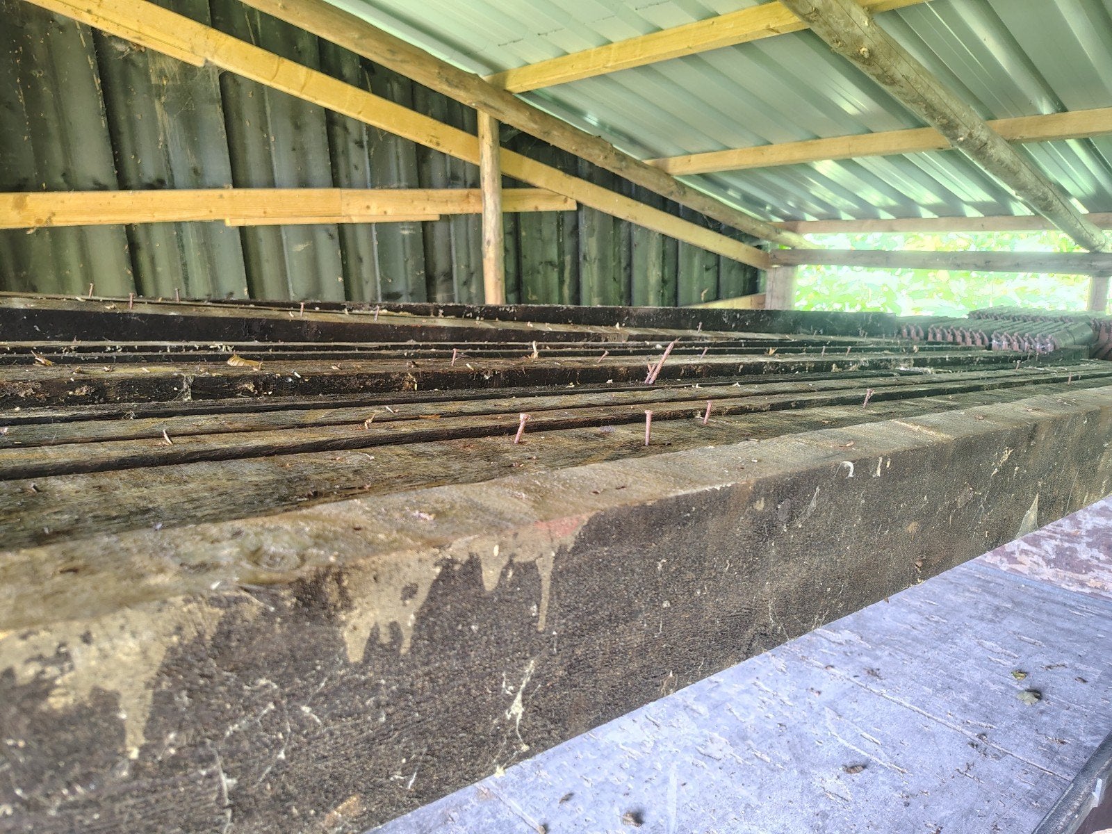 Gebruikte houten vloer balken, Doe-het-zelf en Verbouw, Hout en Planken, Ophalen, Gebruikt, Balk, Overige houtsoorten