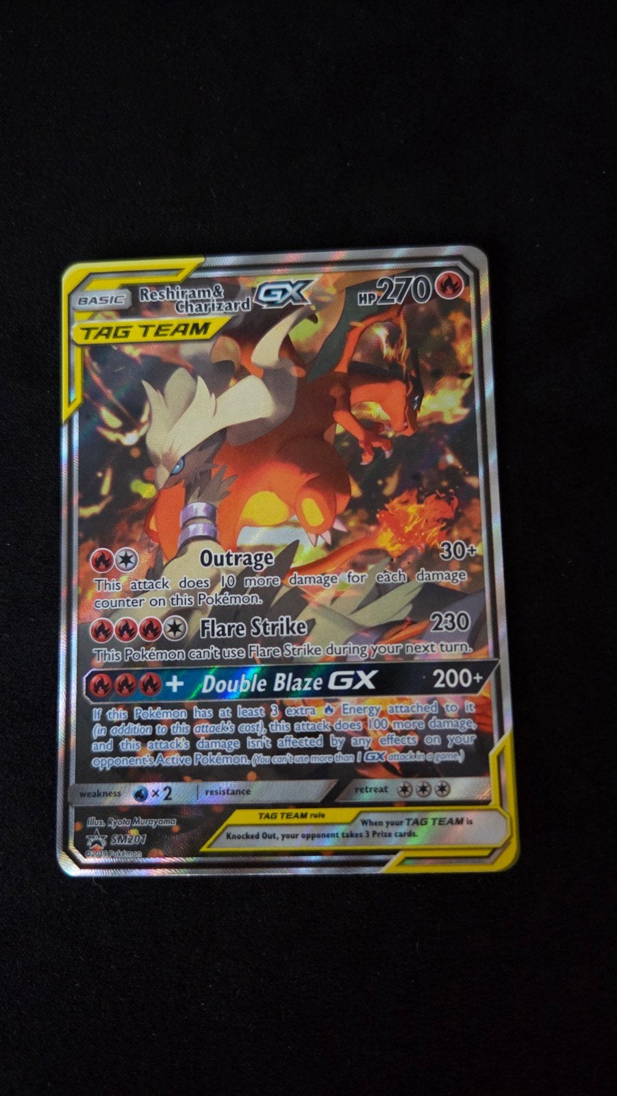 Reshiram & Charizard GX TAG TEAM promo, Ophalen of Verzenden, Zo goed als nieuw, Losse kaart