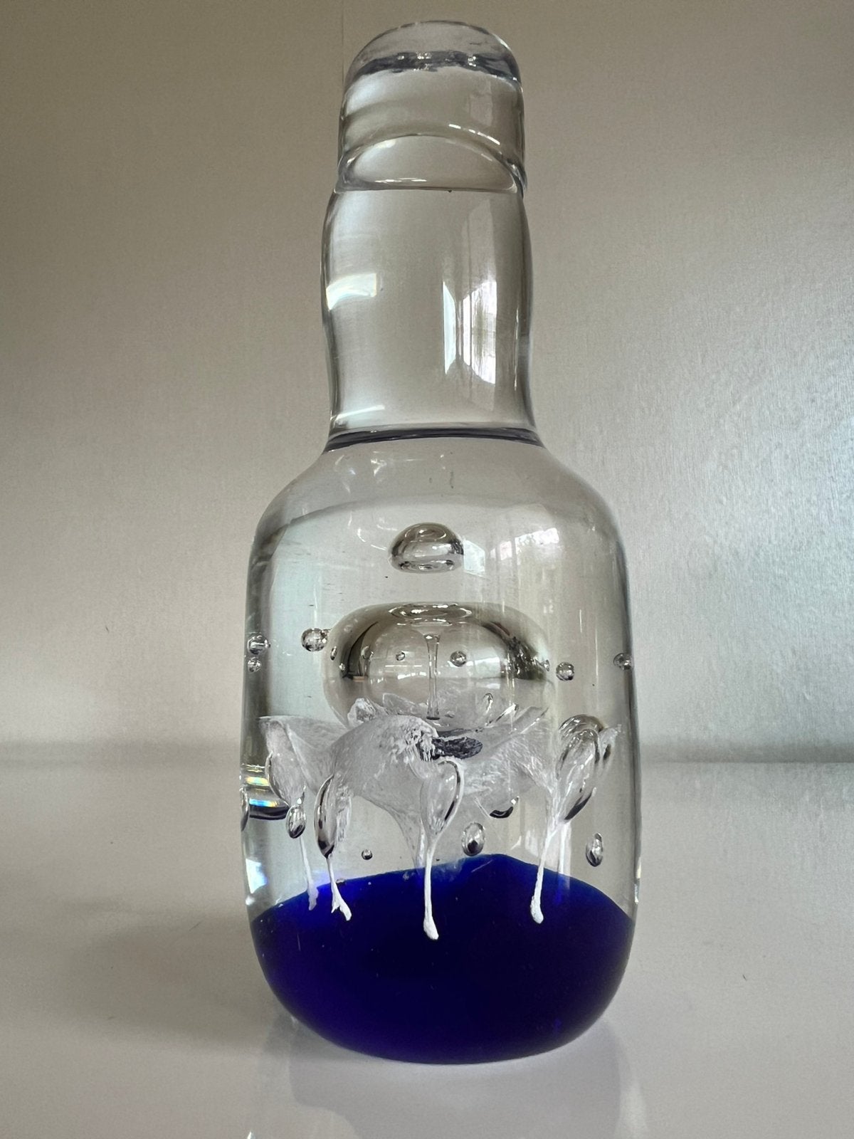 Vintage Czech Glas Object Paperweight Bottle Rose Jaffe, Antiek en Kunst, Ophalen of Verzenden