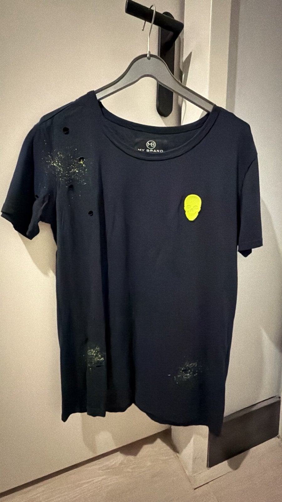 My Brand T-shirt Unisex M - Neon Skull & Verfspatten, Ophalen of Verzenden, Gedragen, Maat 48/50 (M), Blauw