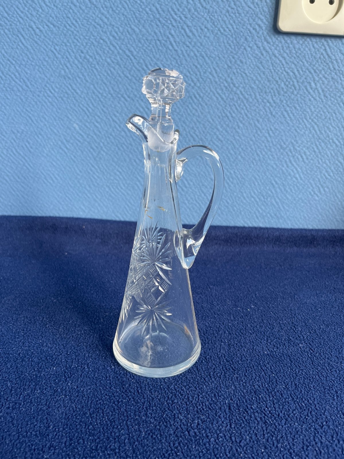 Vintage Glazen Karafje met Stop - Olie/Azijn, Ophalen of Verzenden