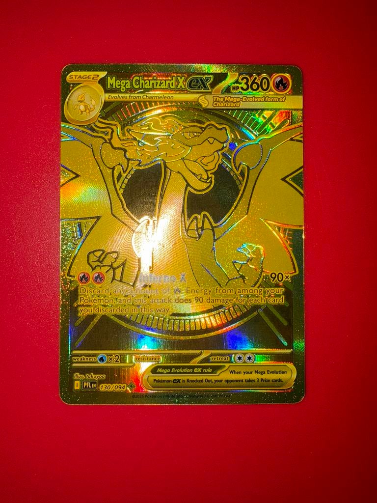 Pokemon Phantasmal Flames Mega Charizard X EX Gold 130/94 NM, Ophalen of Verzenden, Zo goed als nieuw