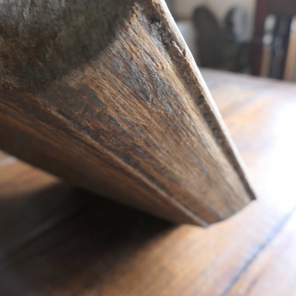 oude houten schaal HS5 teak geleefd hout landelijk bak kom, Ophalen of Verzenden