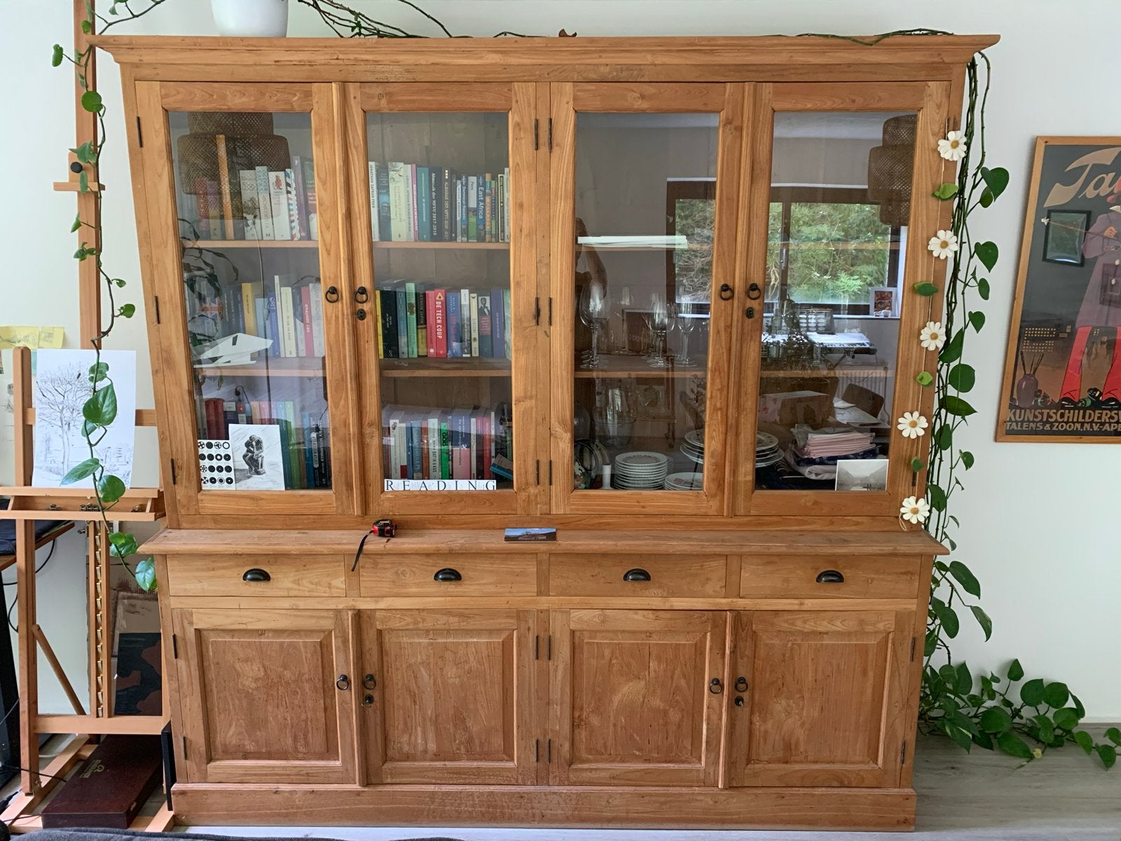 Grote teak houten kast, Ophalen, Gebruikt, 200 cm of meer, Teakhout