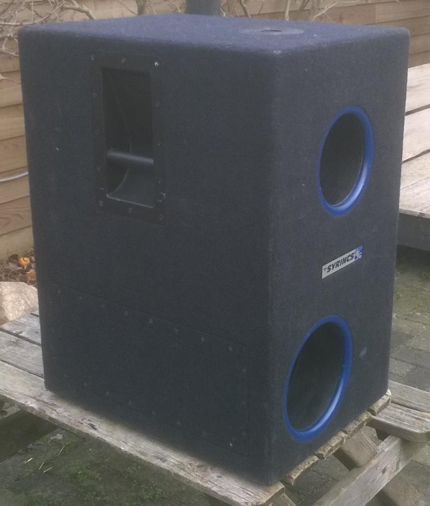 Luidsprekers subs 15 inch 500 Watt, Syrincs MM-15B, Overige merken, Subwoofer, Refurbished, Ophalen of Verzenden