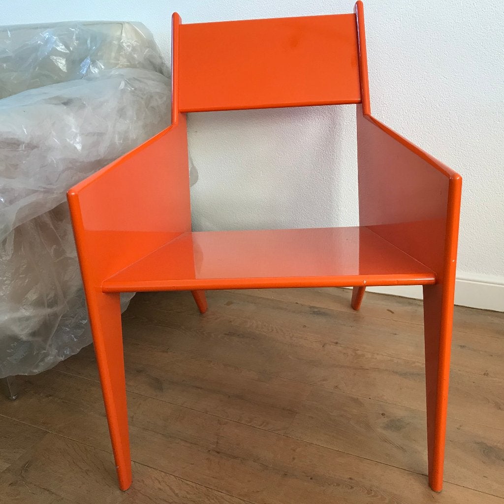 Fauteuil stoel design oranje modern, Huis en Inrichting, Fauteuils, Ophalen, 75 tot 100 cm, Nvt, Nvt