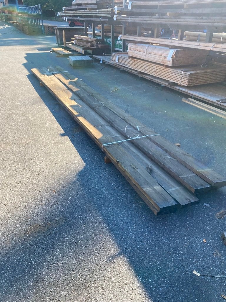 40x200mm 600cm zwart geimpregneerde planken nr. 773, Ophalen, 250 cm of meer, Planken