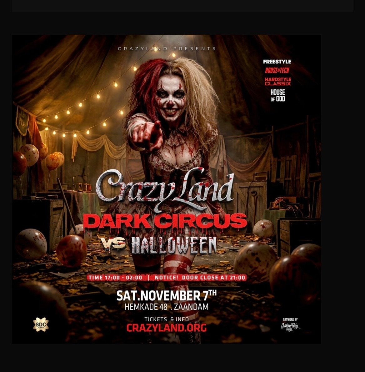 Crazyland dark circus, Tickets en Kaartjes, Twee personen