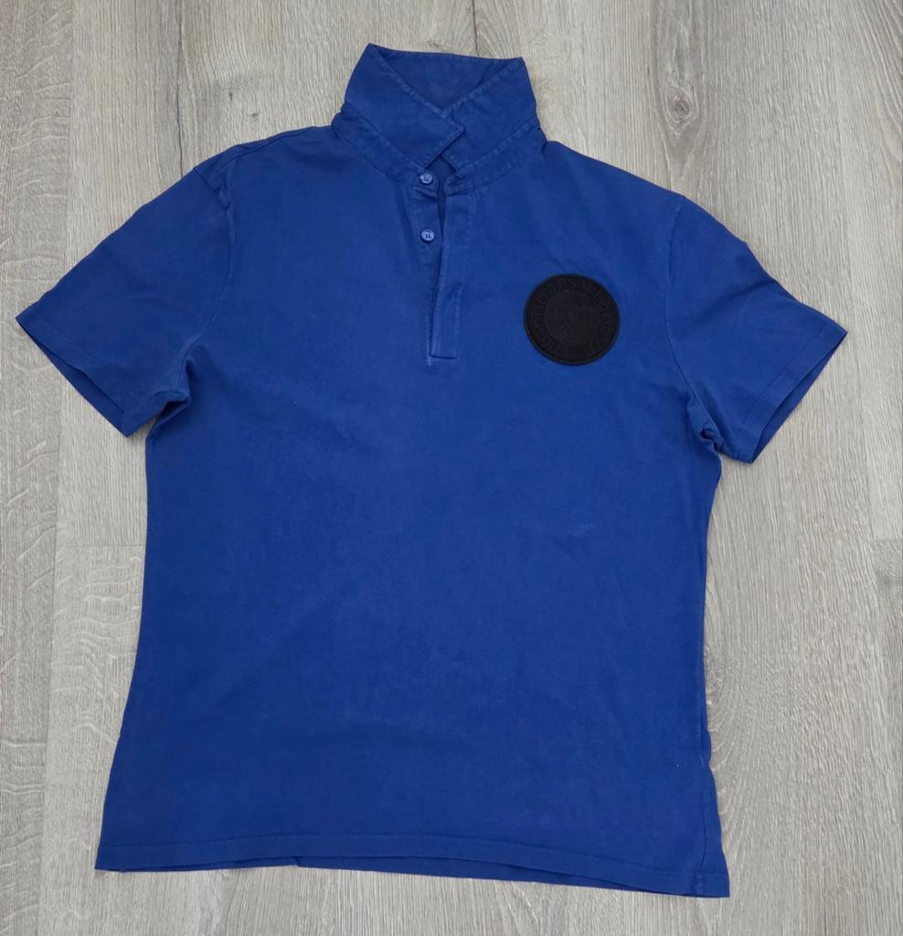 Blauwe Versace polo maat M, Kleding | Heren, Ophalen of Verzenden, Zo goed als nieuw, Versace, Maat 48/50 (M)