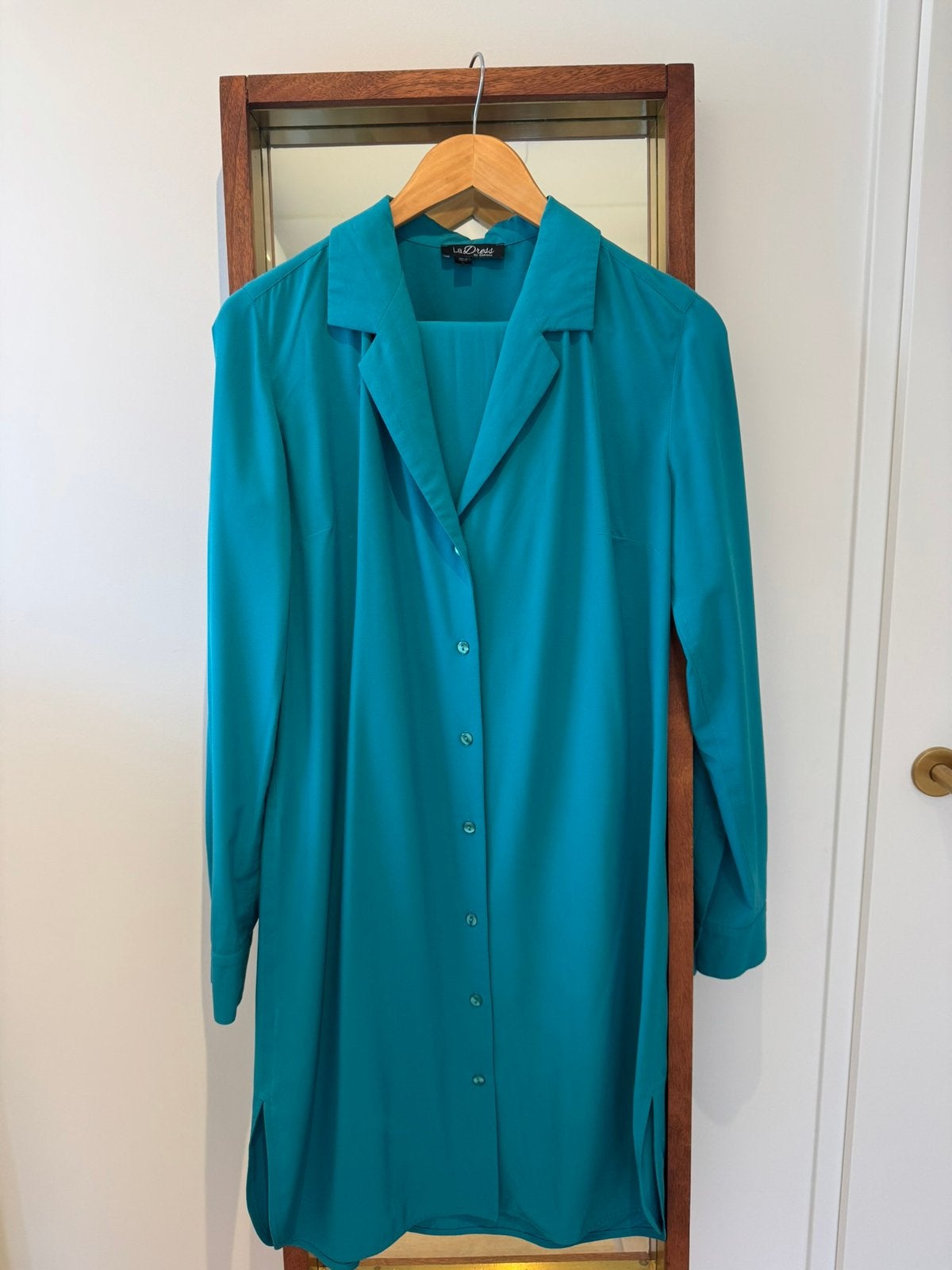 LaDress blouse/ overhemdjurk turquoise S, Ophalen of Verzenden, Zo goed als nieuw, Maat 36 (S), Blauw