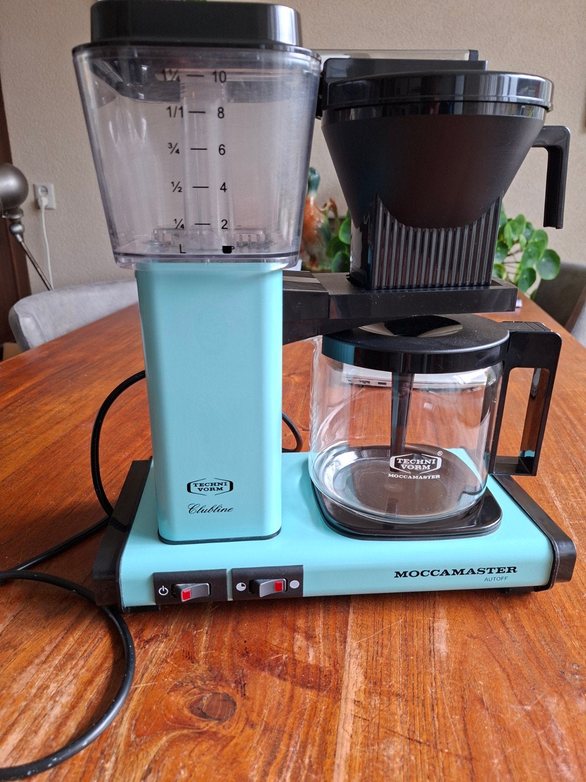Moccamaster Clubline Koffiezetapparaat Lichtblauw, 10 kopjes of meer, Koffiemachine, Gemalen koffie, Ophalen of Verzenden