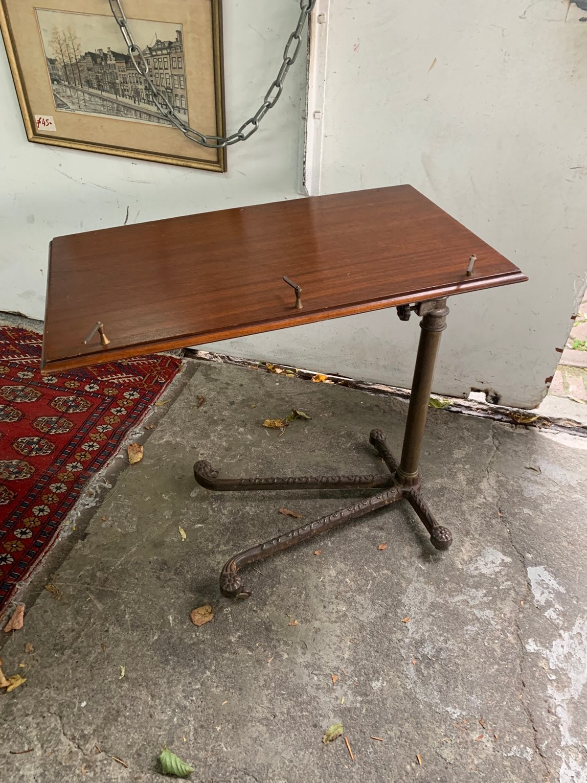 antieke John Carter London verstelbare leestafel, bedtafel, Ophalen of Verzenden