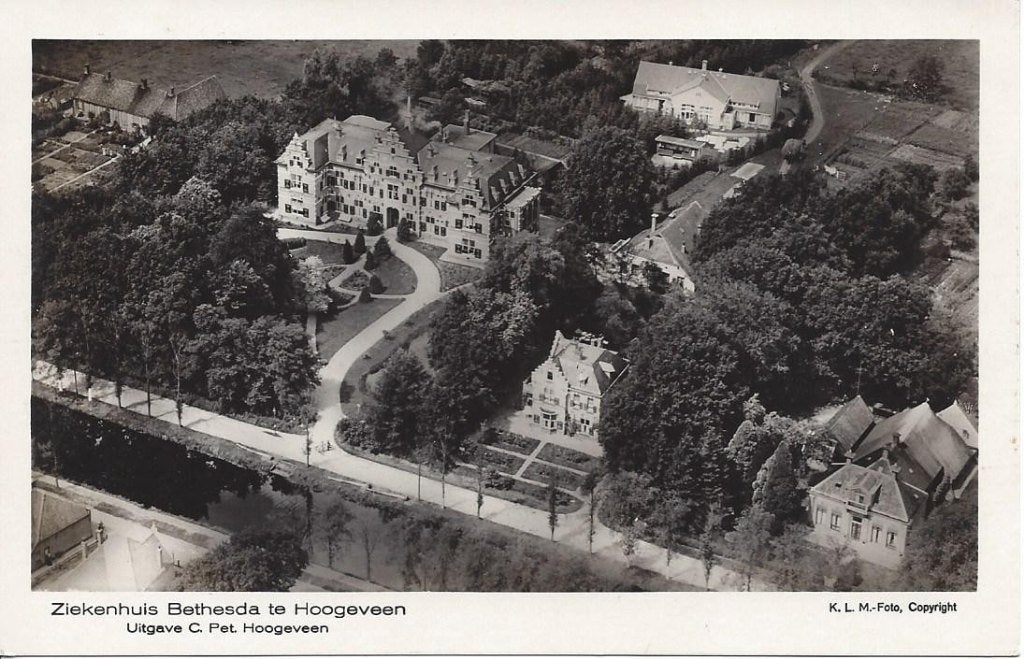 Hoogeveen (Dr.) Ziekenhuis Bethesda, KLM Foto, Ophalen of Verzenden, 1940 tot 1960, Ongelopen, Drenthe