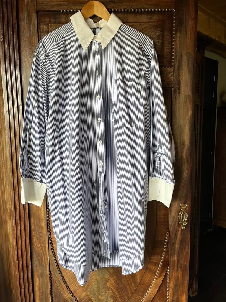 Blauw wit gestreepte blouse/jurk van Penn & Ink, Verzenden, Nieuw, Maat 38/40 (M), Blauw