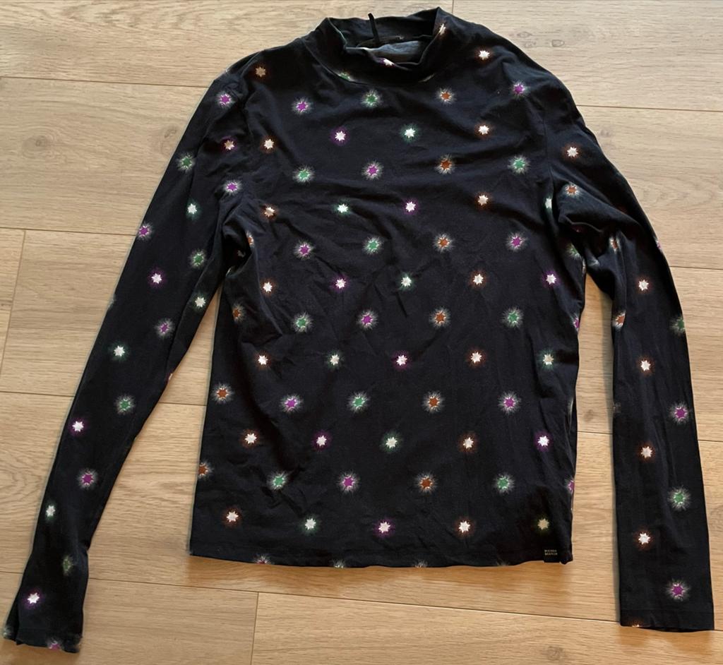 Scotch & Soda shirt met leuke opdruk in maat XL, Zwart, Maat 46/48 (XL) of groter, Ophalen of Verzenden, Lange mouw